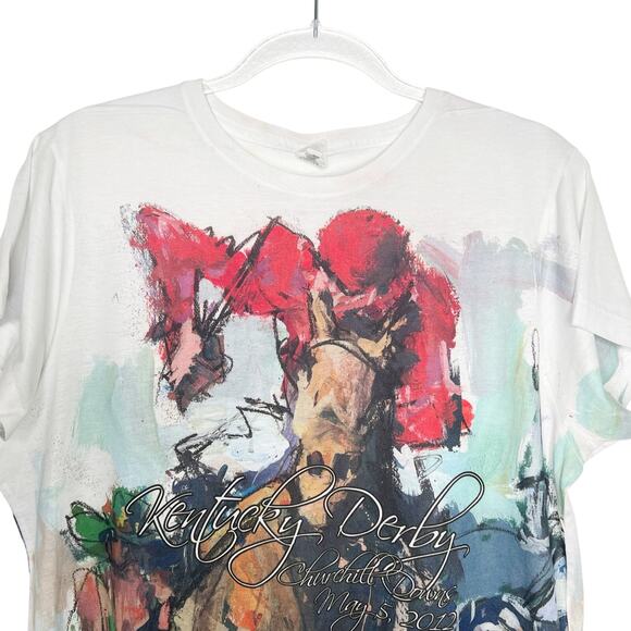 KENTUCKY DERBY Churchill Downs Graphic T-Shirt 2012 Short Sleeve White Size XL - Picture 5 of 7